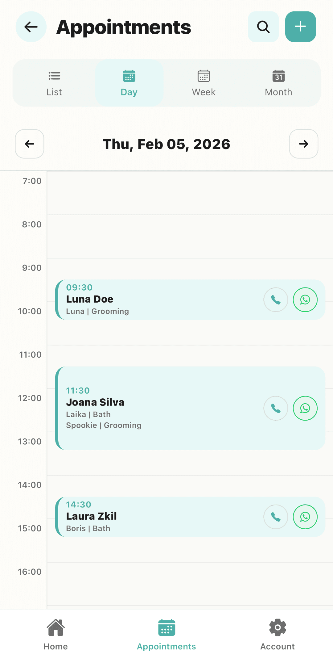 App - Day view